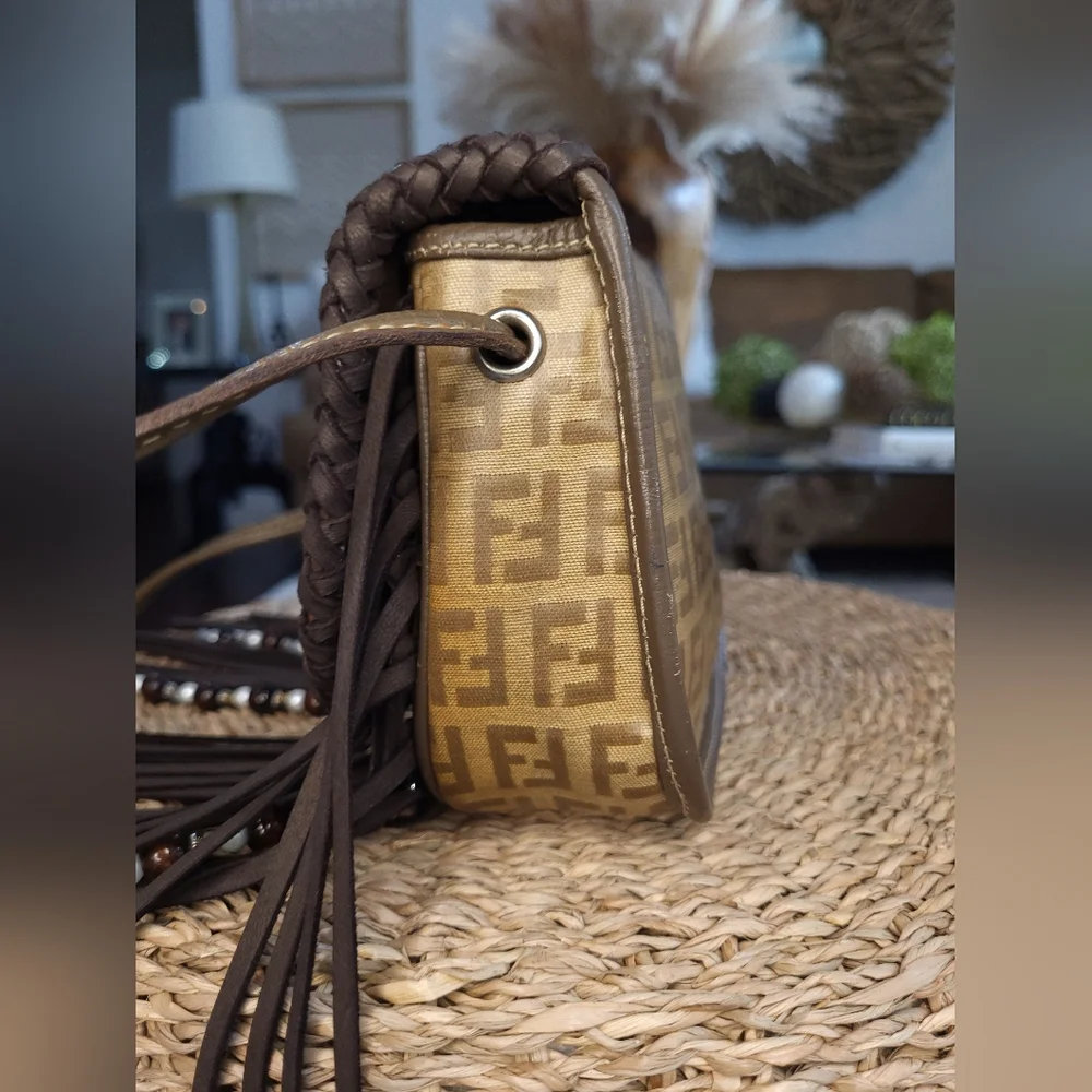 🔥SOLD🔥Authentic Fendi Boho Fringe Handbag louis vuitton boho bag - Picture 11 of 16